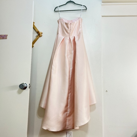 Alfred Sung D699 Strapless High Low Satin Gown - Picture 5 of 12